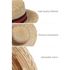 image:imageBABEYOND Mens Brim Boater Hat Gatsby Straw Panama Hat Fedora Summer Beach Sun Hat 20s Costume AccessoriesRed Black