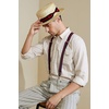 image:imageBABEYOND Mens Brim Boater Hat Gatsby Straw Panama Hat Fedora Summer Beach Sun Hat 20s Costume AccessoriesRed Black
