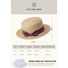 image:imageBABEYOND Mens Brim Boater Hat Gatsby Straw Panama Hat Fedora Summer Beach Sun Hat 20s Costume AccessoriesRed Blue
