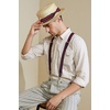 image:imageBABEYOND Mens Brim Boater Hat Gatsby Straw Panama Hat Fedora Summer Beach Sun Hat 20s Costume AccessoriesRed Blue