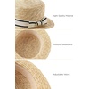 image:imageBABEYOND Mens Brim Boater Hat Gatsby Straw Panama Hat Fedora Summer Beach Sun Hat 20s Costume AccessoriesWhite Black