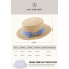 image:imageBABEYOND Mens Brim Boater Hat Gatsby Straw Panama Hat Fedora Summer Beach Sun Hat 20s Costume AccessoriesWhite Blue