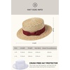image:imageBABEYOND Mens Brim Boater Hat Gatsby Straw Panama Hat Fedora Summer Beach Sun Hat 20s Costume AccessoriesWine Red
