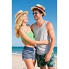 image:imageBABEYOND Mens Brim Boater Hat Gatsby Straw Panama Hat Fedora Summer Beach Sun Hat 20s Costume AccessoriesWine Red