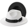 image:imageBABEYOND 1920s Fedora Hat for Men Gatsby Wide Brim Fedora Hat Felt Panama Cap with Band for Women MenBlWhitebl
