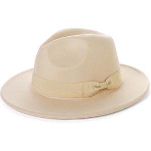 image:imageBABEYOND 1920s Fedora Hat for Men Gatsby Wide Brim Fedora Hat Felt Panama Cap with Band for Women MenBeige