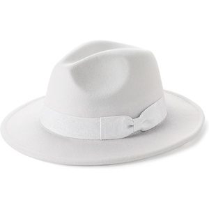 image:imageBABEYOND 1920s Fedora Hat for Men Gatsby Wide Brim Fedora Hat Felt Panama Cap with Band for Women MenBlWhitewh