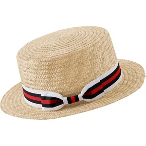 image:imageBABEYOND Mens Brim Boater Hat Gatsby Straw Panama Hat Fedora Summer Beach Sun Hat 20s Costume AccessoriesBlack Red White