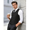 image:imageBABEYOND Mens Suit Vest Slim Fit Waistcoat Business Dress Vests for Suit TuxedoBlack Stripe