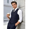 image:imageBABEYOND Mens Suit Vest Slim Fit Waistcoat Business Dress Vests for Suit TuxedoBluestripe