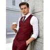 image:imageBABEYOND Mens Suit Vest Slim Fit Waistcoat Business Dress Vests for Suit TuxedoWinered