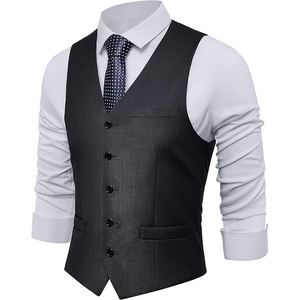 image:imageBABEYOND Mens Suit Vest Slim Fit Waistcoat Business Dress Vests for Suit TuxedoDark Gray