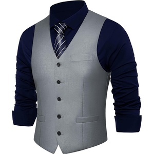 image:imageBABEYOND Mens Suit Vest Slim Fit Waistcoat Business Dress Vests for Suit TuxedoGray