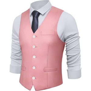 image:imageBABEYOND Mens Suit Vest Slim Fit Waistcoat Business Dress Vests for Suit TuxedoPink