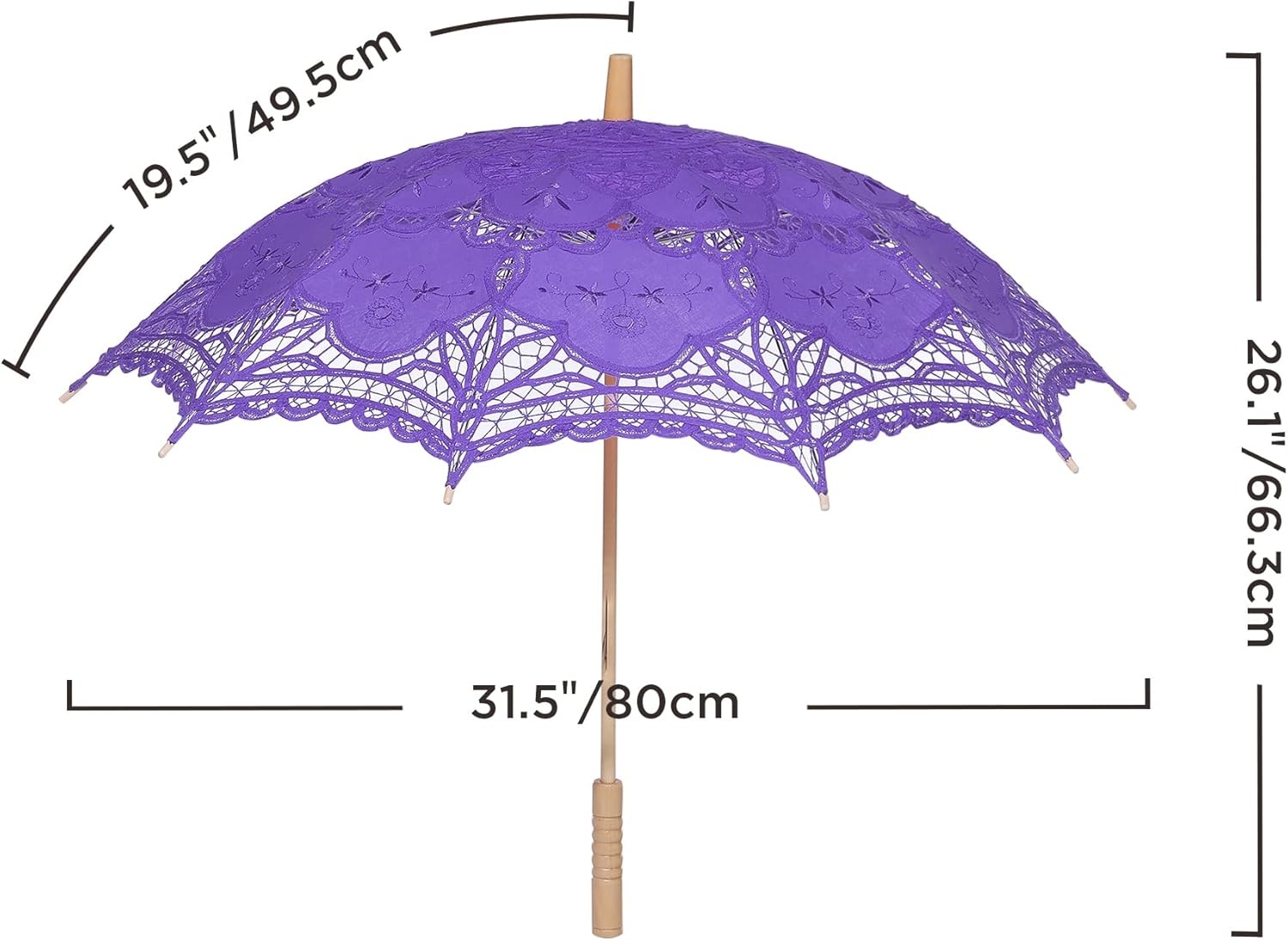 image:imageBABEYOND Lace Umbrella Parasol Vintage Wedding Bridal Umbrella for Decoration Photo Lady Costume 1920s Party ApricotPurple