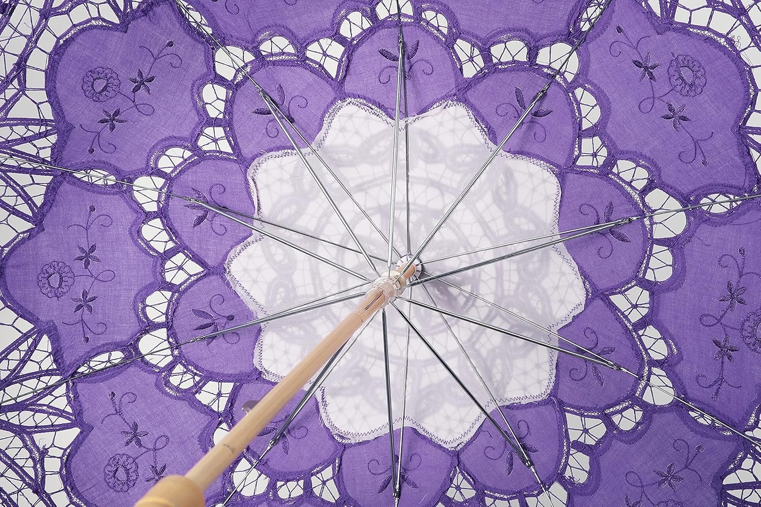 image:imageBABEYOND Lace Umbrella Parasol Vintage Wedding Bridal Umbrella for Decoration Photo Lady Costume 1920s Party ApricotPurple