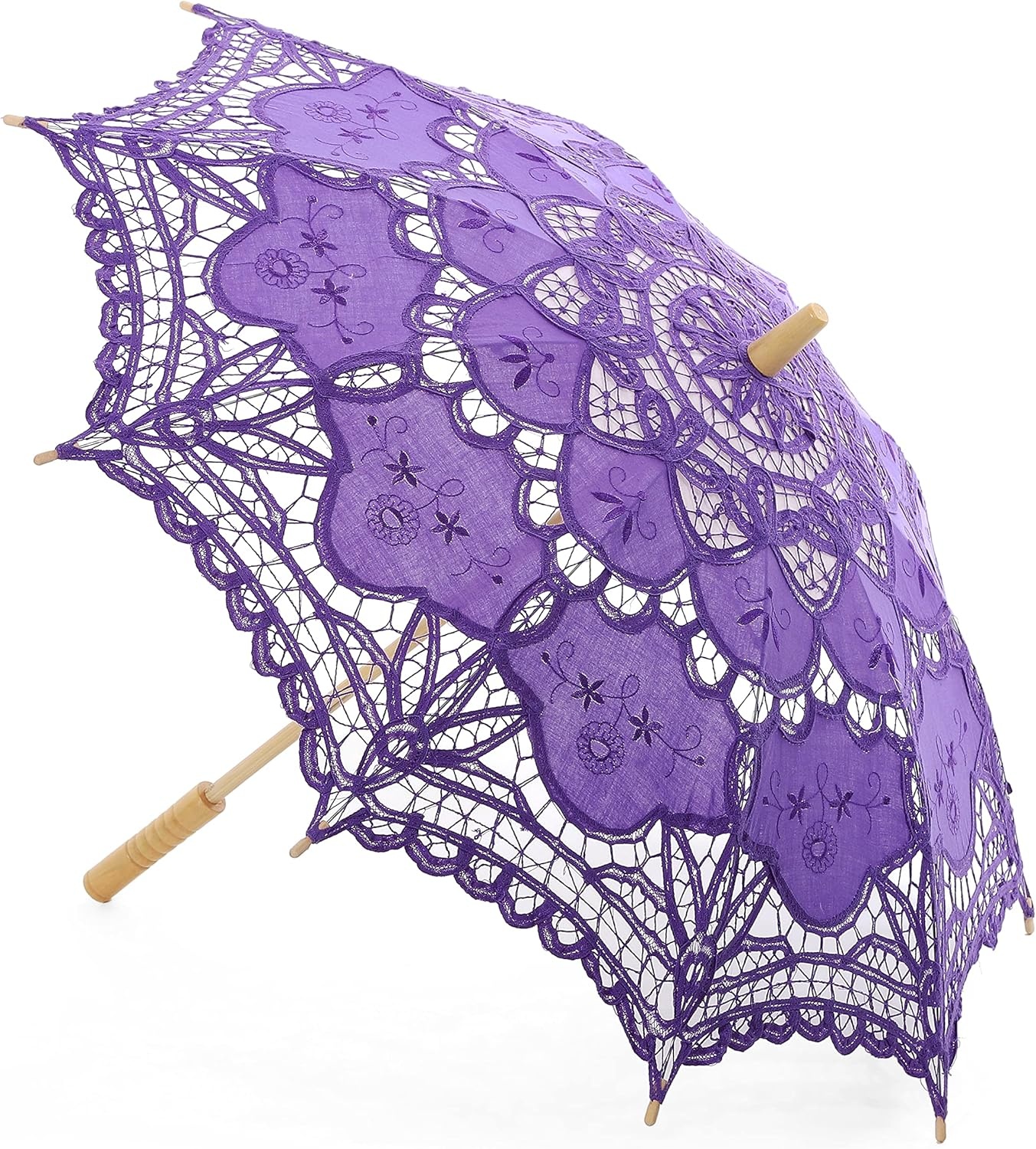 image:imageBABEYOND Lace Umbrella Parasol Vintage Wedding Bridal Umbrella for Decoration Photo Lady Costume 1920s Party ApricotPurple