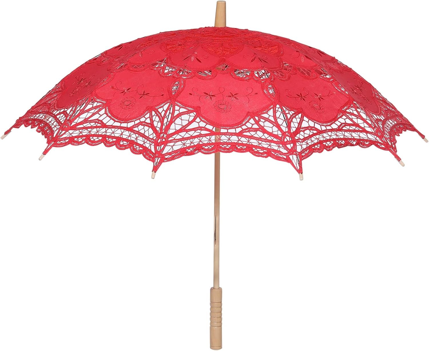 image:imageBABEYOND Lace Umbrella Parasol Vintage Wedding Bridal Umbrella for Decoration Photo Lady Costume 1920s Party ApricotRed