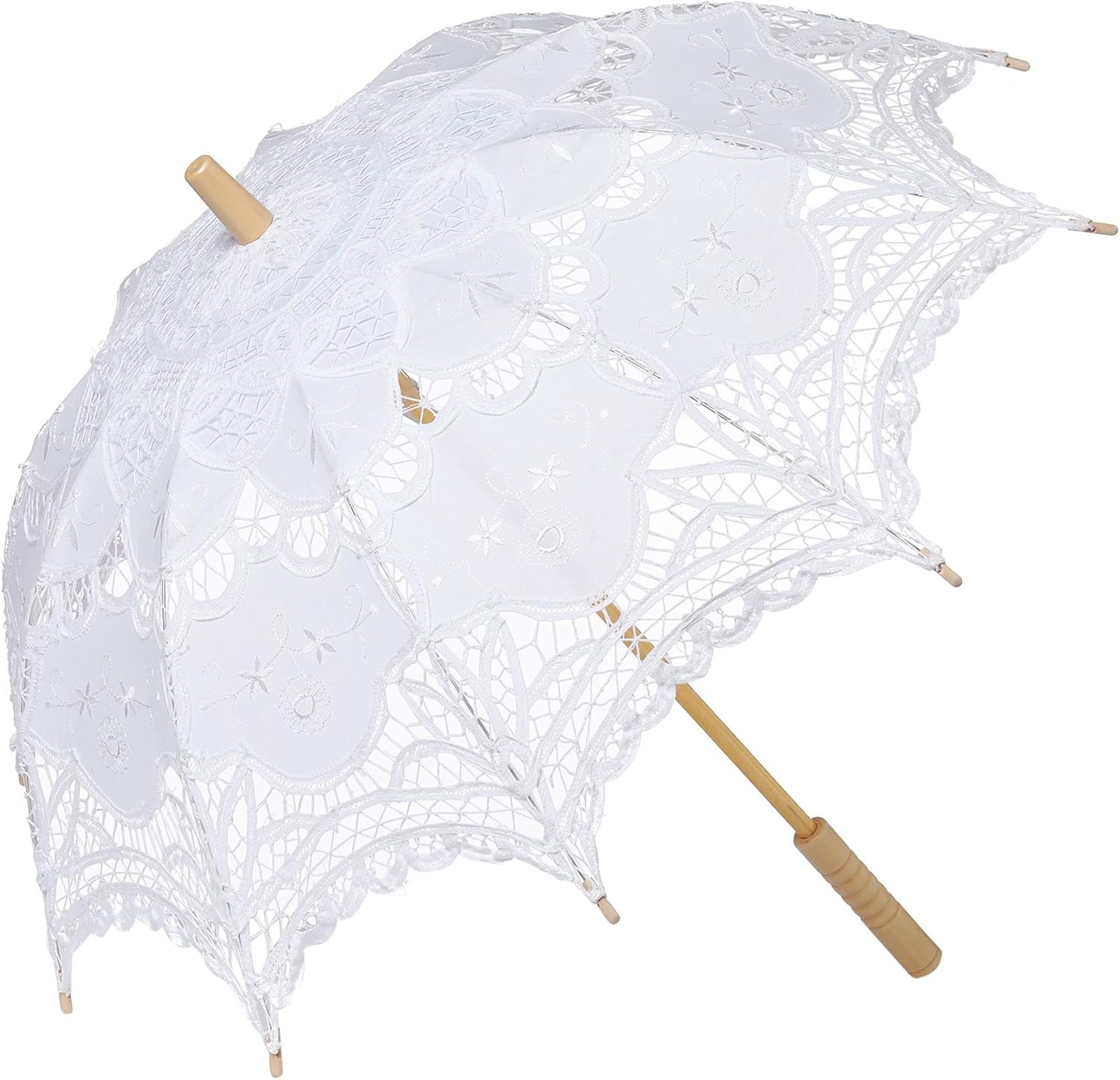 image:imageBABEYOND Lace Umbrella Parasol Vintage Wedding Bridal Umbrella for Decoration Photo Lady Costume 1920s Party ApricotWhite