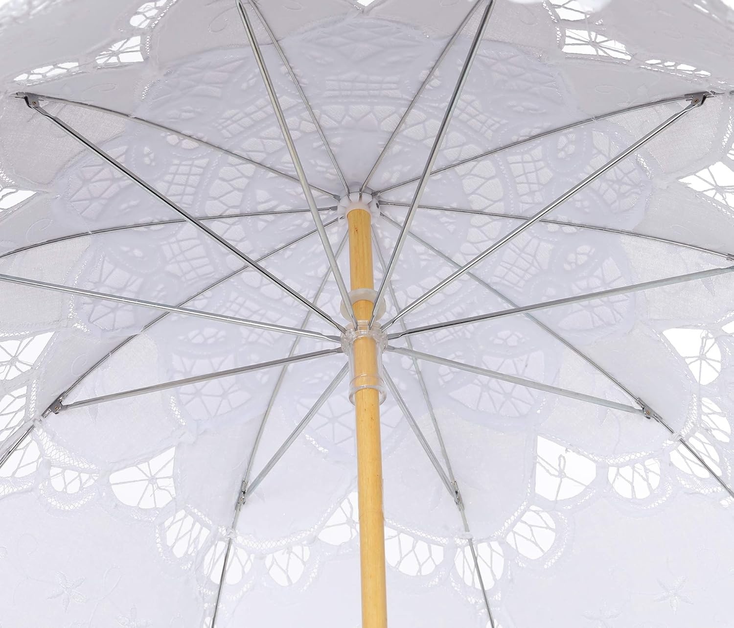 image:imageBABEYOND Lace Umbrella Parasol Vintage Wedding Bridal Umbrella for Decoration Photo Lady Costume 1920s Party ApricotWhite