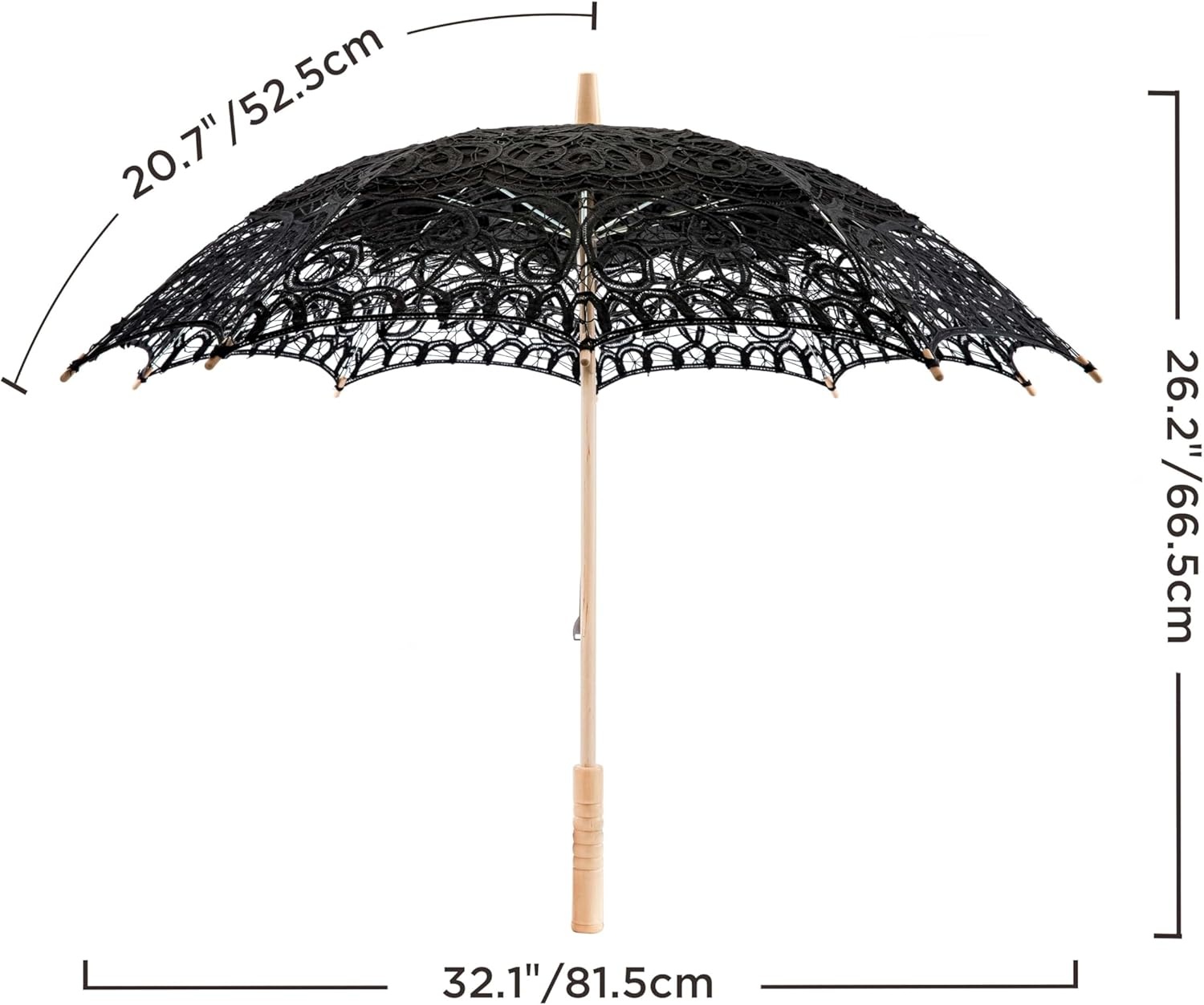 image:imageBABEYOND Lace Umbrella Parasol Vintage Wedding Bridal Umbrella for Decoration Photo Lady Costume 1920s Party Apricotblack