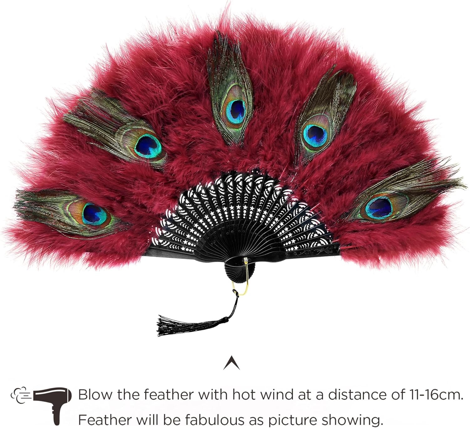 image:imageBABEYOND Marabou Feather Fan 20s Vintage Folding Fan Flapper Hand Fan for Costume Dancing Show Tea Party Wedding Decoration