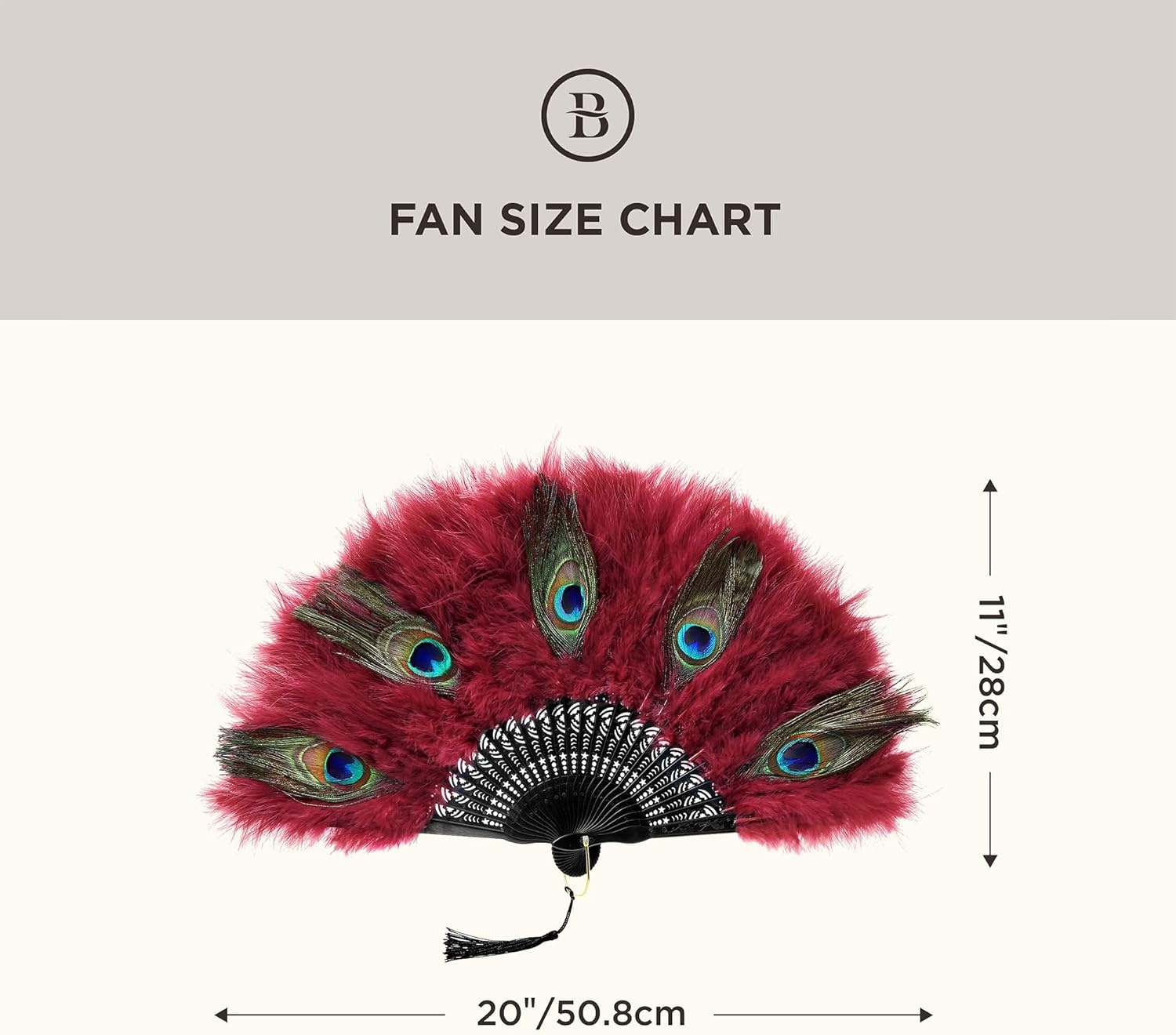 image:imageBABEYOND Marabou Feather Fan 20s Vintage Folding Fan Flapper Hand Fan for Costume Dancing Show Tea Party Wedding Decoration