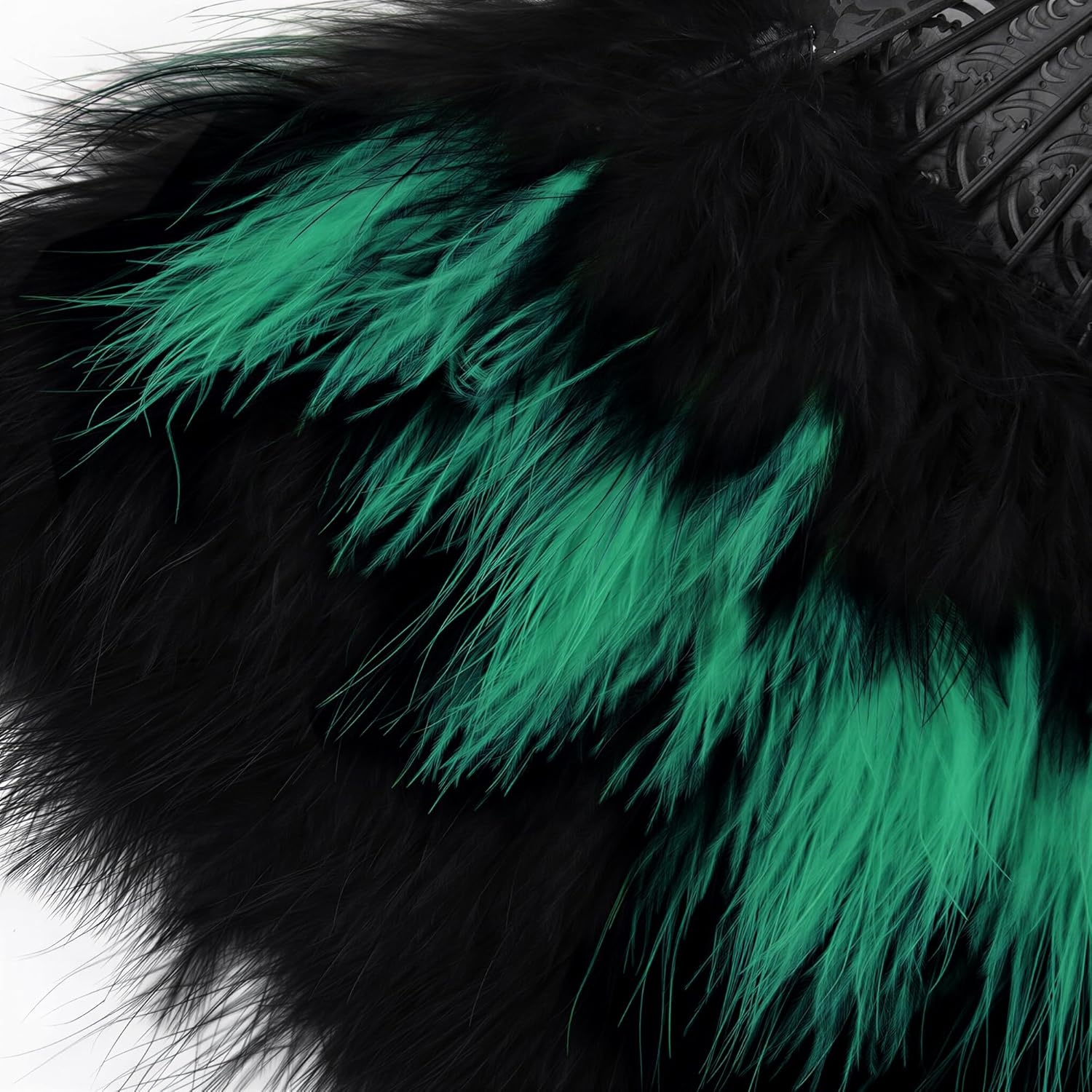 image:imageBABEYOND Marabou Feather Fan 22s Vintage Folding Fan Flapper Hand Fan for Costume Dancing Show Tea Party Wedding DecorationBlackgreen