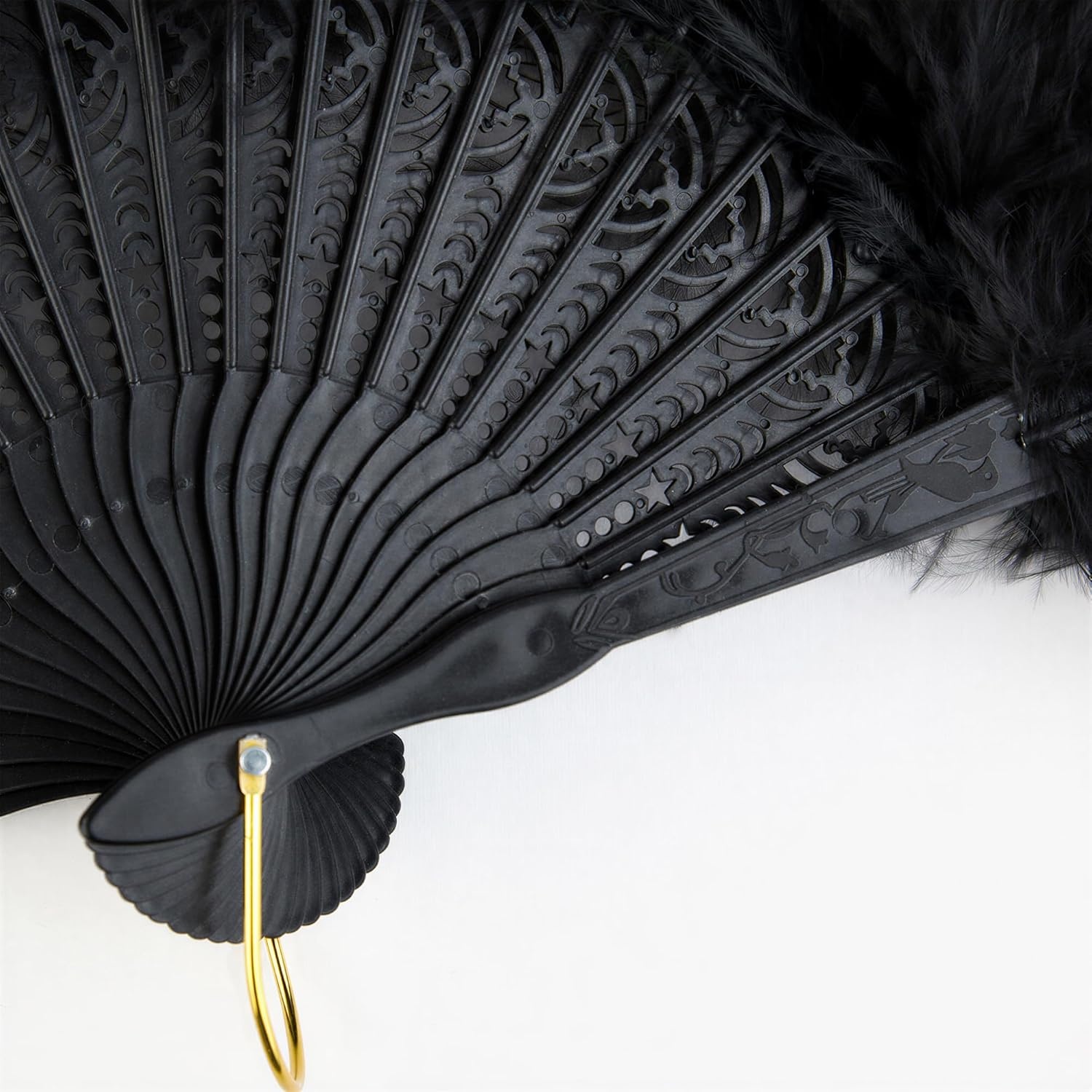 image:imageBABEYOND Marabou Feather Fan 22s Vintage Folding Fan Flapper Hand Fan for Costume Dancing Show Tea Party Wedding DecorationBlackgreen