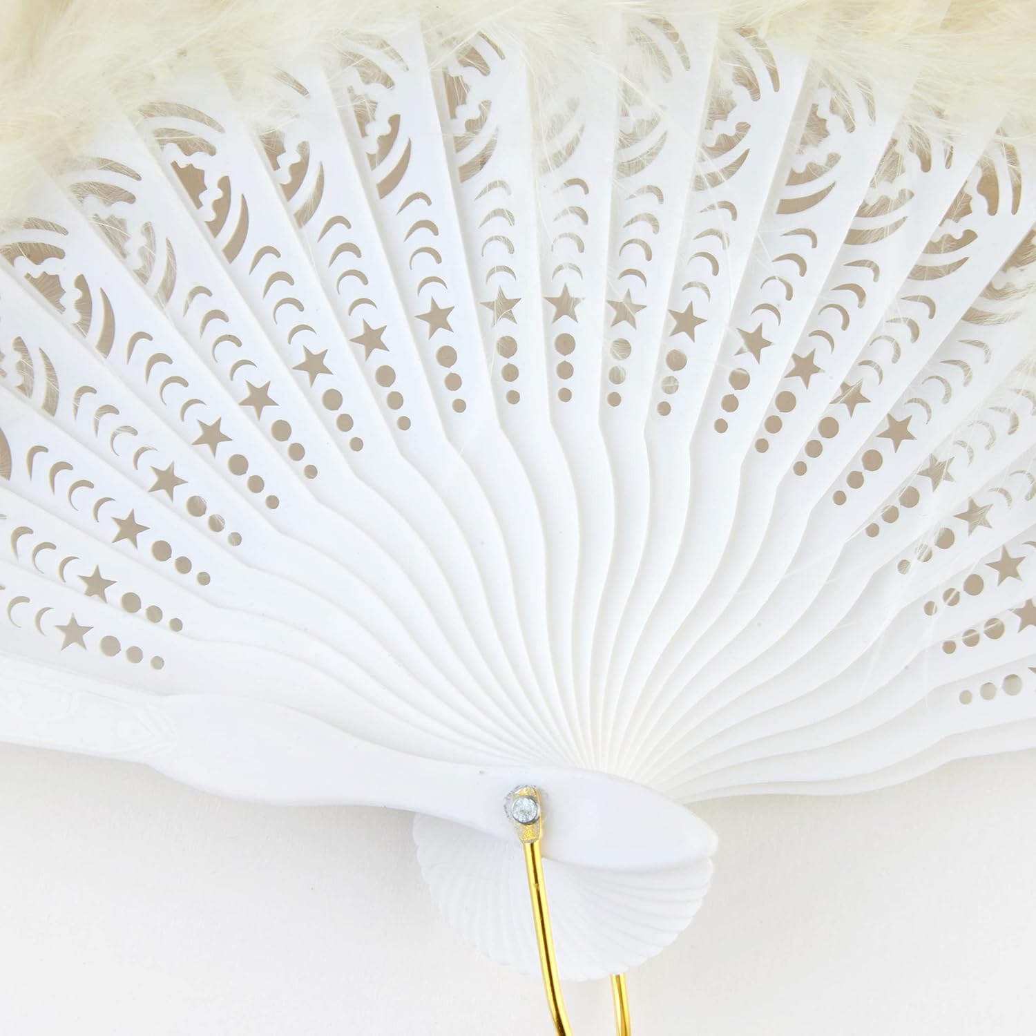 image:imageBABEYOND Marabou Feather Fan 22s Vintage Folding Fan Flapper Hand Fan for Costume Dancing Show Tea Party Wedding DecorationChampagne