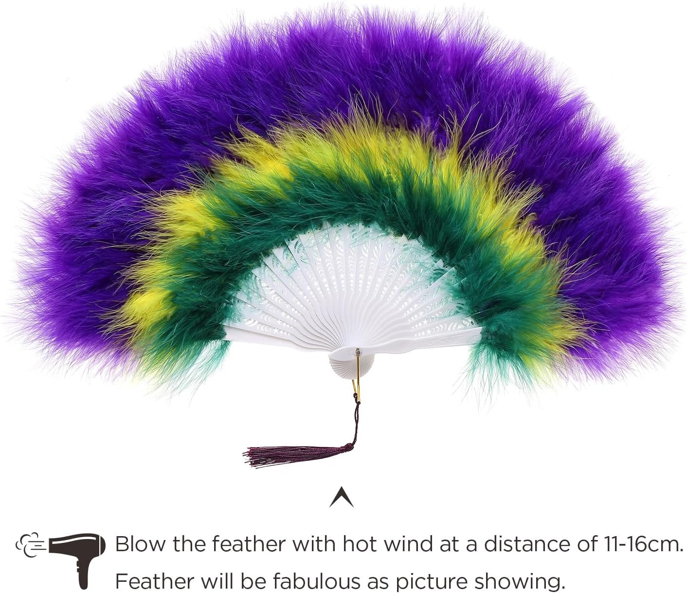 image:imageBABEYOND Marabou Feather Fan 22s Vintage Folding Fan Flapper Hand Fan for Costume Dancing Show Tea Party Wedding DecorationDark Purple