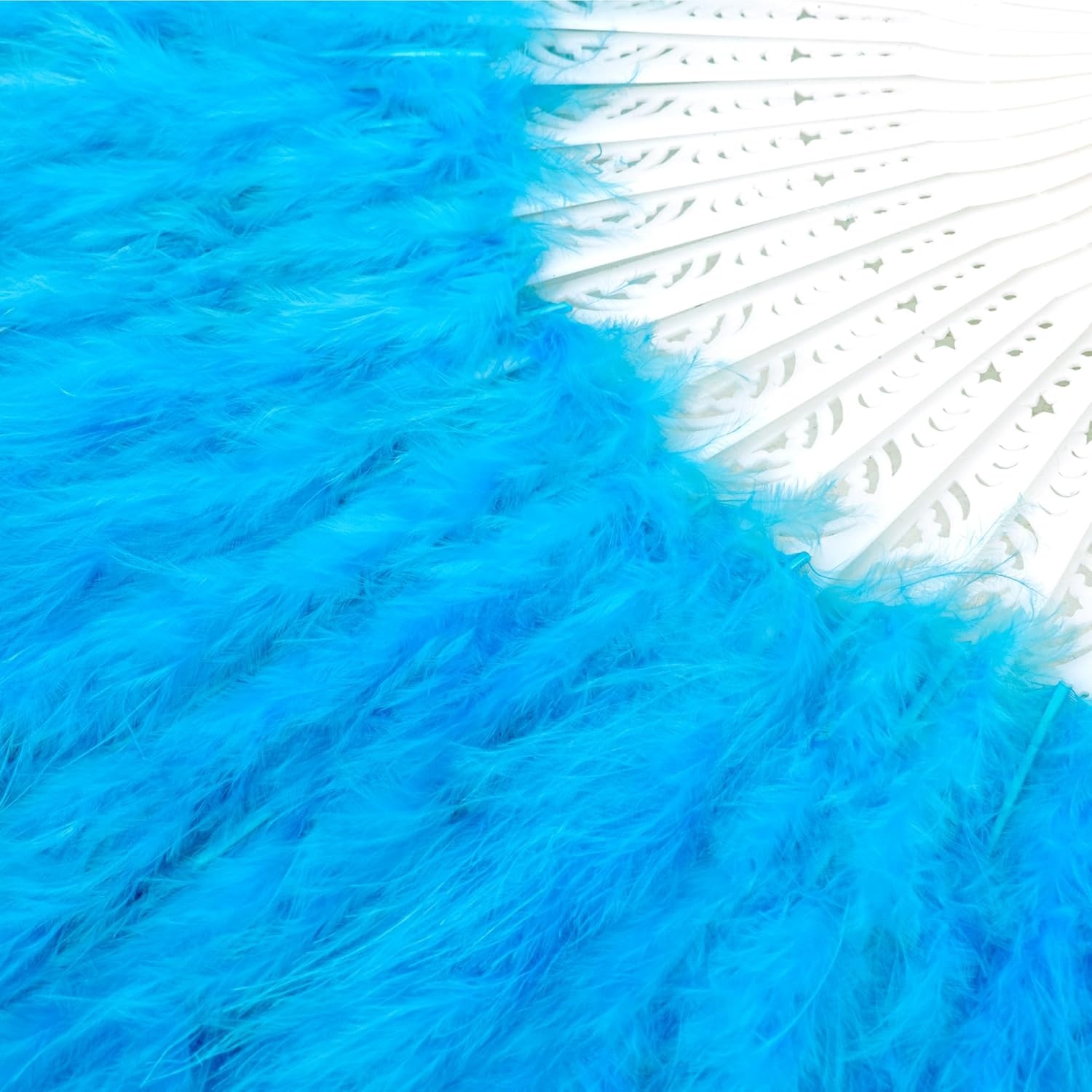 image:imageBABEYOND Marabou Feather Fan 22s Vintage Folding Fan Flapper Hand Fan for Costume Dancing Show Tea Party Wedding DecorationLightblue