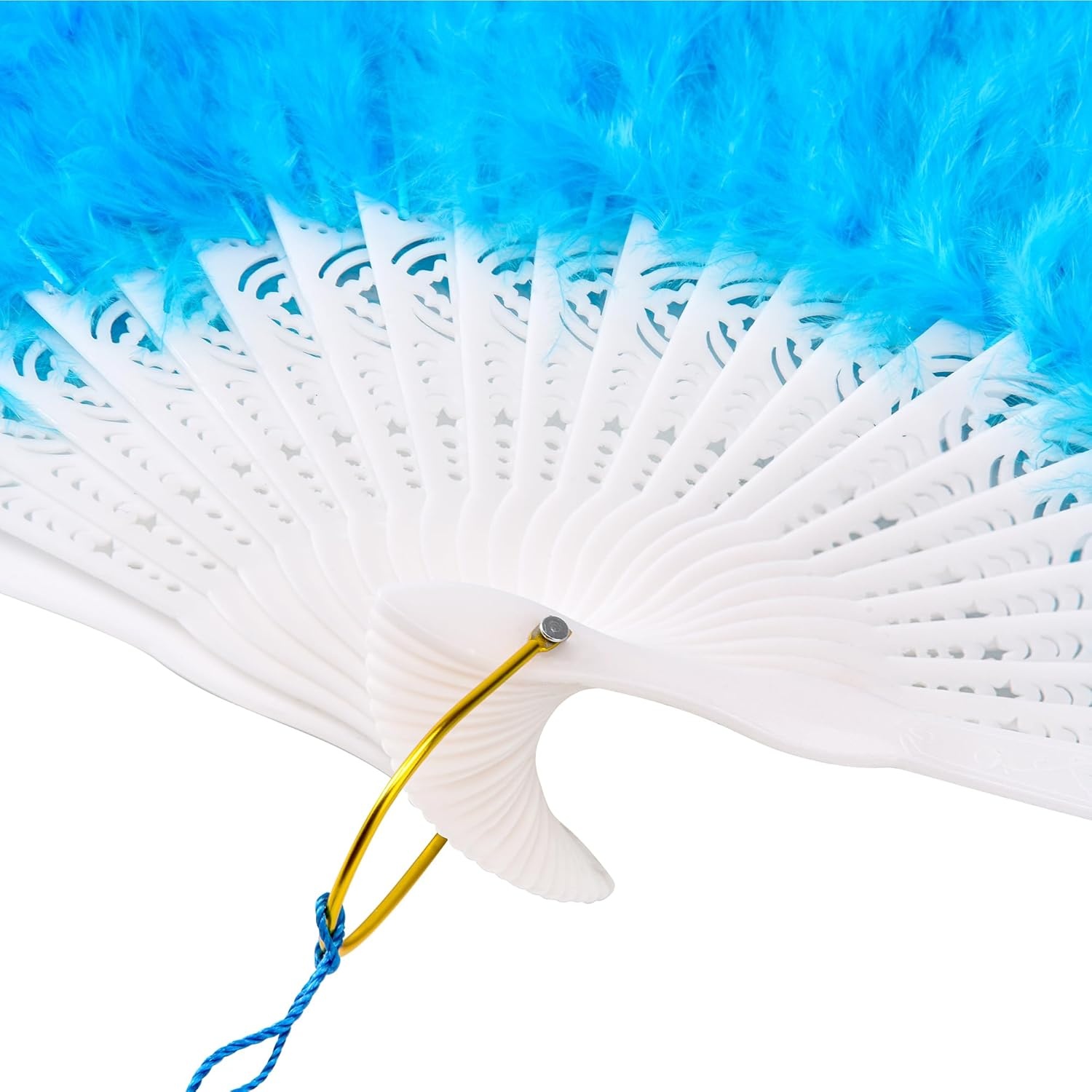 image:imageBABEYOND Marabou Feather Fan 22s Vintage Folding Fan Flapper Hand Fan for Costume Dancing Show Tea Party Wedding DecorationLightblue
