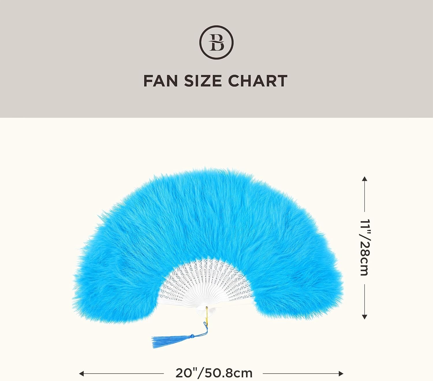 image:imageBABEYOND Marabou Feather Fan 22s Vintage Folding Fan Flapper Hand Fan for Costume Dancing Show Tea Party Wedding DecorationLightblue
