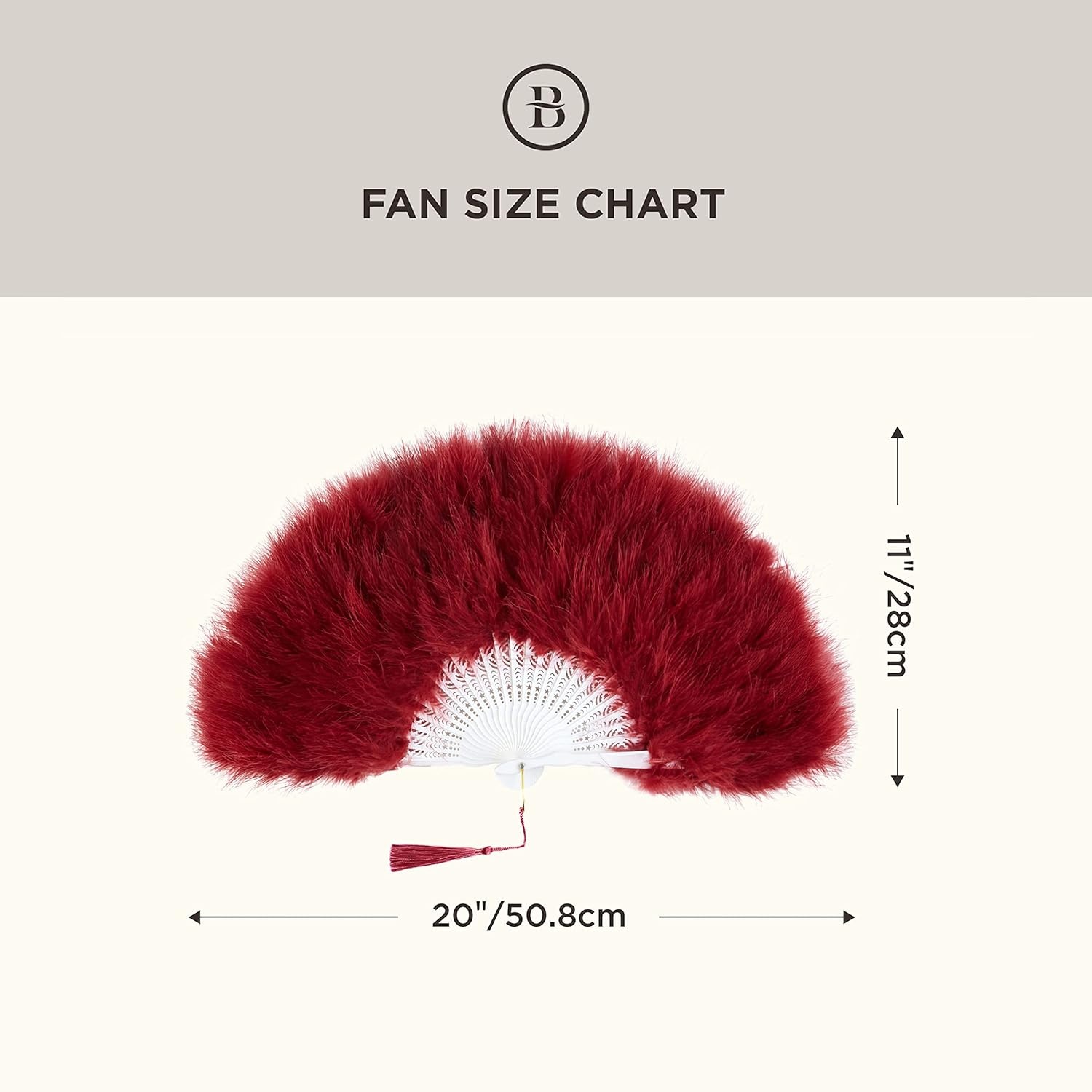 image:imageBABEYOND Marabou Feather Fan 22s Vintage Folding Fan Flapper Hand Fan for Costume Dancing Show Tea Party Wedding DecorationWine Red