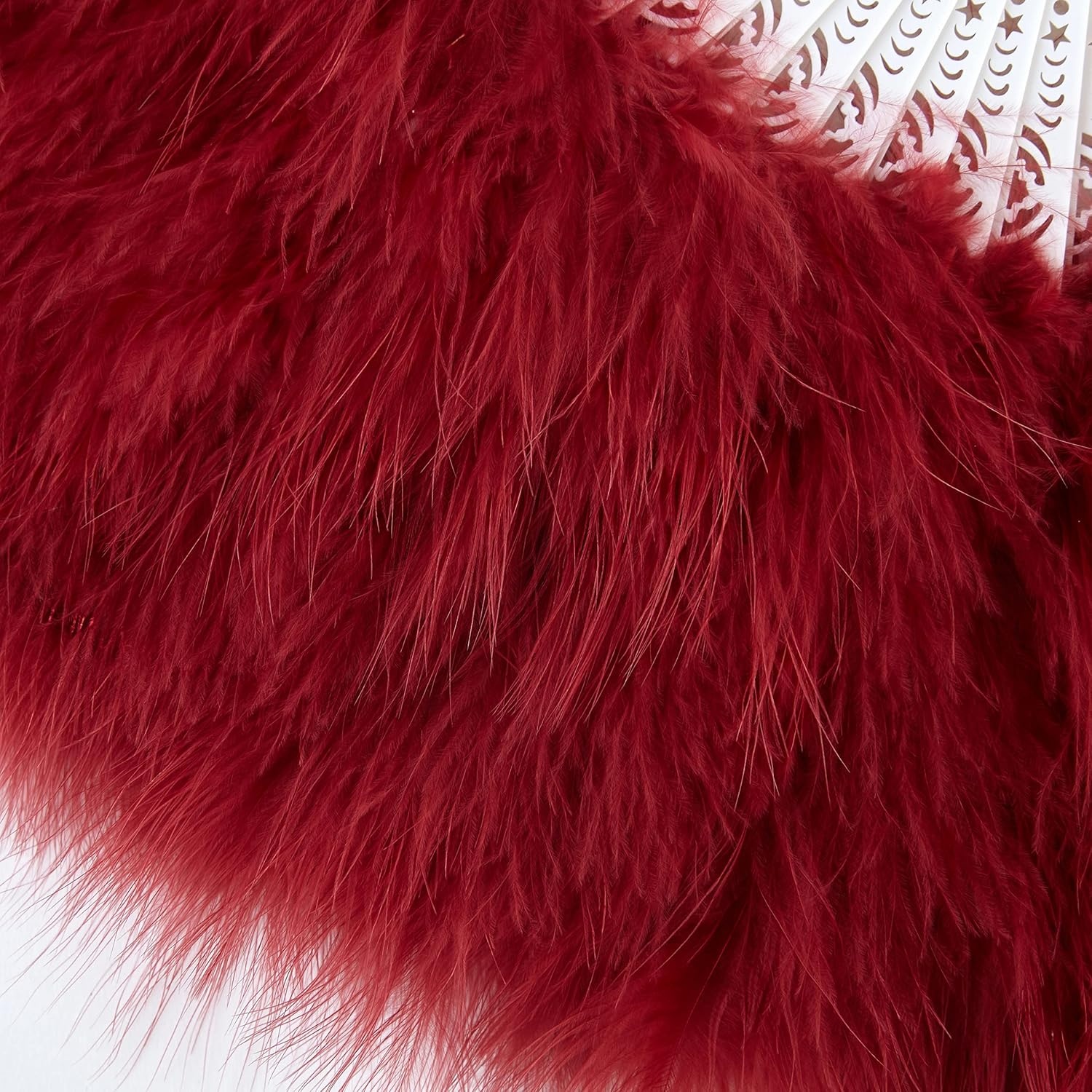 image:imageBABEYOND Marabou Feather Fan 22s Vintage Folding Fan Flapper Hand Fan for Costume Dancing Show Tea Party Wedding DecorationWine Red