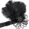 image:imageBABEYOND 1920s Feather Flapper Headband  Vintage Sequin Headpiece for Gatsby Party Roaring 20s Costume AccessoriesBlack