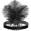 image:imageBABEYOND 1920s Feather Flapper Headband  Vintage Sequin Headpiece for Gatsby Party Roaring 20s Costume AccessoriesBlack