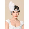 image:imageBABEYOND 1920s Feather Flapper Headband  Vintage Sequin Headpiece for Gatsby Party Roaring 20s Costume AccessoriesWhite