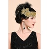 image:imageBABEYOND 1920s Feather Flapper Headpiece  Gatsby Beaded Sequin Headband Roaring 20s Accessories for WomenGreenBlack
