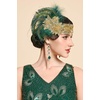 image:imageBABEYOND 1920s Feather Flapper Headpiece  Gatsby Beaded Sequin Headband Roaring 20s Accessories for WomenGreenGreen