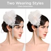 image:imageBABEYOND 1920s Feather Flapper Headpiece  Vintage Rhinestone Headband for Gatsby Party Roaring 20s Costume AccessoriesWhiteWhite