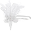 image:imageBABEYOND 1920s Feather Headband Accessory  Vintage Flapper Headpiece for Gatsby Party Roaring 20s CostumeWhite