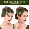 image:imageBABEYOND 1920s Feather Headpiece Flapper  Great Gatsby Vintage Hair Accessory Handmade Womens Headband for Costume PartyOlive Green