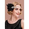 image:imageBABEYOND 1920s Flapper Feather Headband Great Gatsby Rhinestone Elastic Headpiece Vintage Art Deco Party AccessoryBlackBlack