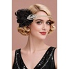 image:imageBABEYOND 1920s Flapper Feather Headband Great Gatsby Rhinestone Elastic Headpiece Vintage Art Deco Party AccessoryBlackBlack