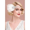 image:imageBABEYOND 1920s Flapper Feather Headband Great Gatsby Rhinestone Elastic Headpiece Vintage Art Deco Party AccessoryBlackWhite