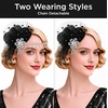 image:imageBABEYOND 1920s Flapper Feather Headpiece Great Gatsby Rhinestone Headband with Hair Clip Vintage Art Deco Party AccessoryBlack