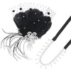 image:imageBABEYOND 1920s Flapper Feather Headpiece Great Gatsby Rhinestone Headband with Hair Clip Vintage Art Deco Party AccessoryBlack