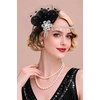 image:imageBABEYOND 1920s Flapper Feather Headpiece Great Gatsby Rhinestone Headband with Hair Clip Vintage Art Deco Party AccessoryBlack